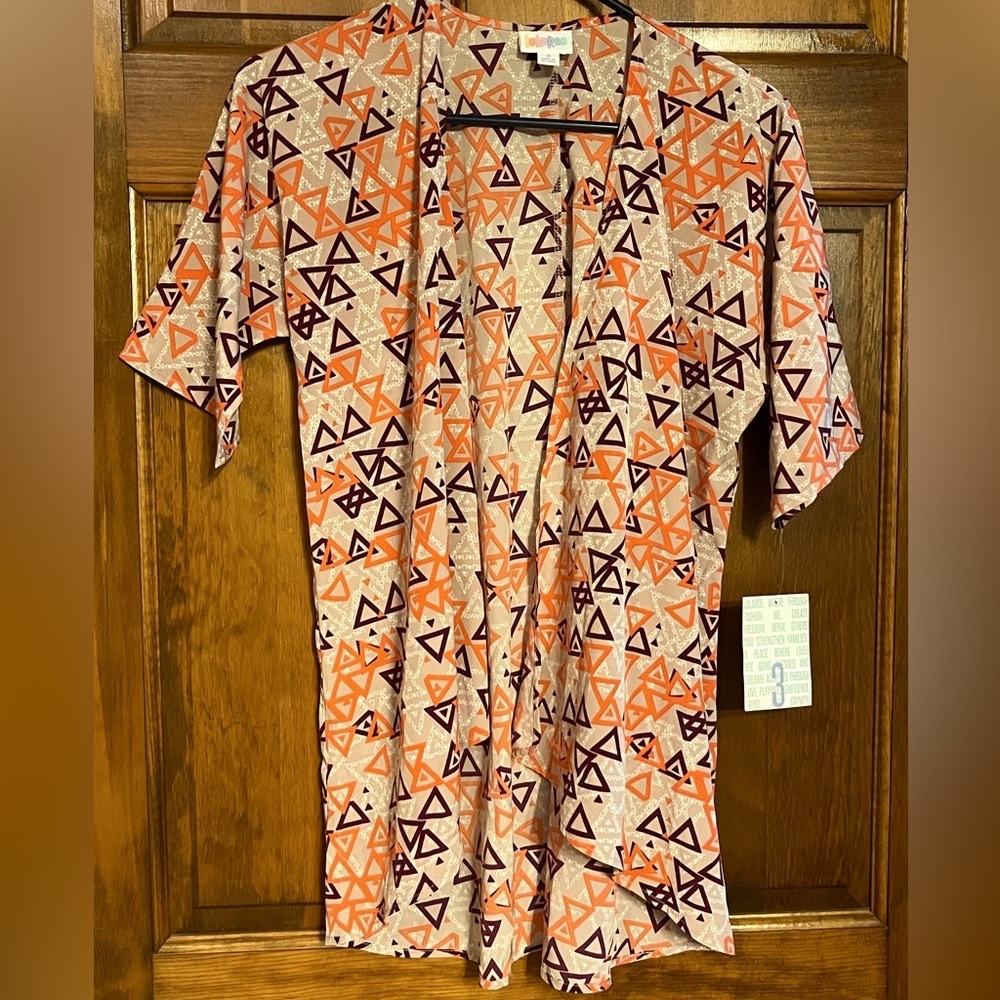LuLaRoe Bianka Girl’s Triangle Patterned Kimono Size 3 (10-12) NWT